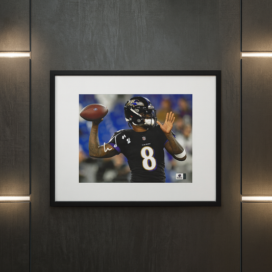 Lamar Jackson Baltimore Ravens Autographed 8x10 Photo With COA W/Frame