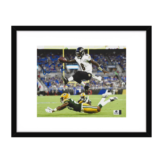Lamar Jackson Baltimore Ravens Autographed 8x10 Photo coa W/Frame