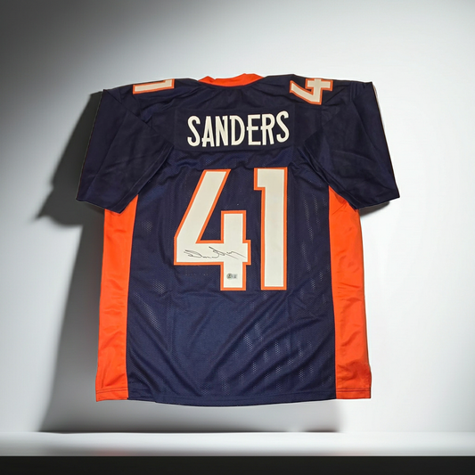 Drew Sanders Denver Broncos Autographed Custom Football Jersey Hologram (XL)