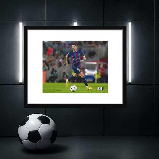 Robert Lewandowski FC Barcelona Autographed 8x10 Photo With COA W/Frame
