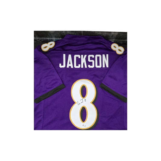 Lamar Jackson Baltimore Ravens Autographed Custom Football Jersey With COA