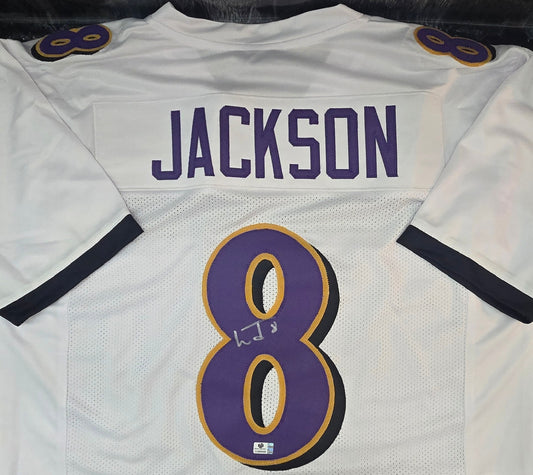 Lamar Jackson Baltimore Ravens Autographed Custom Football Jersey With COA