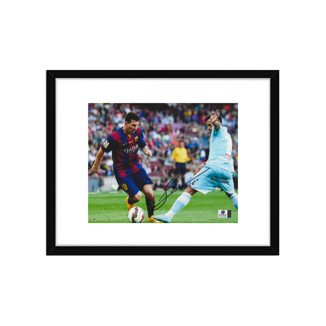 Lionel Messi FC Barcelona Autographed 8x10 Photo coa W/Frame - Fan Freaks