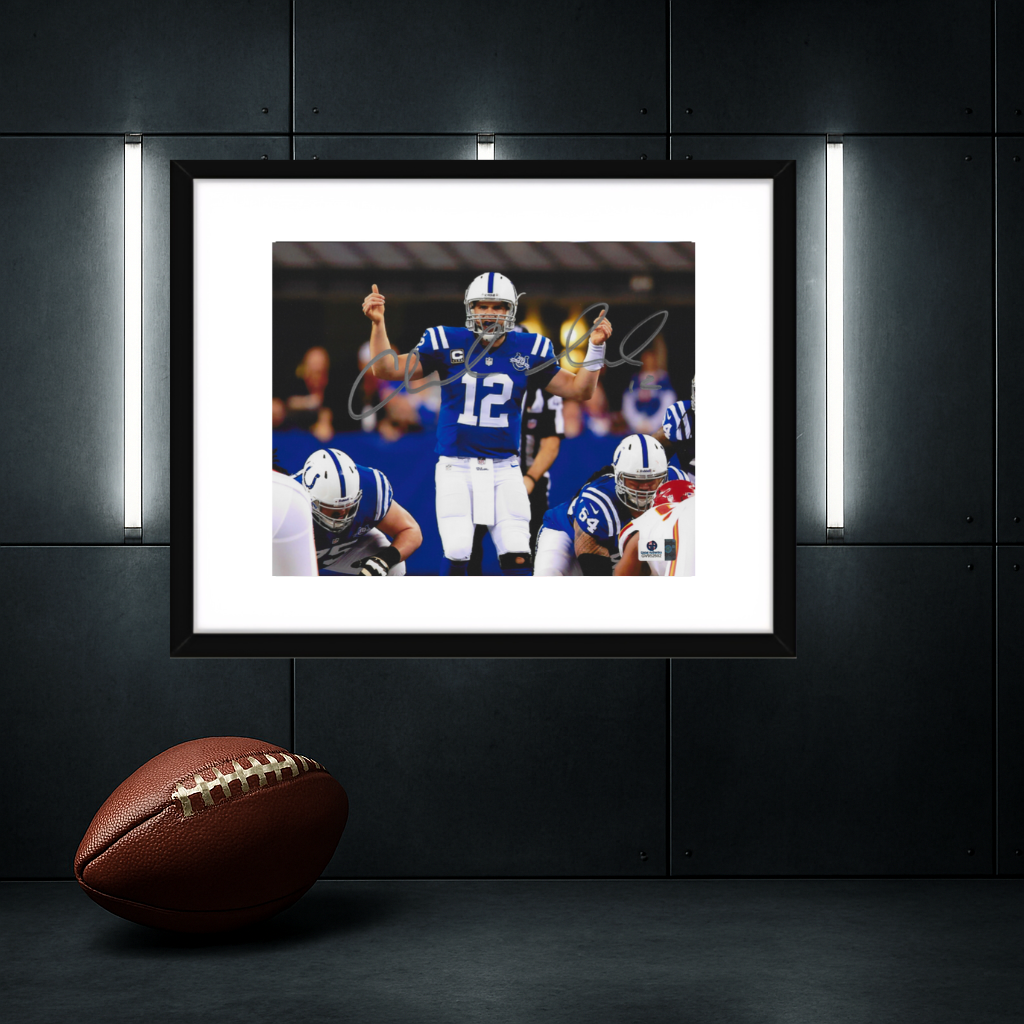 Andrew Luck Indianapolis Colts Autographed 8x10 Photo coa W/Frame