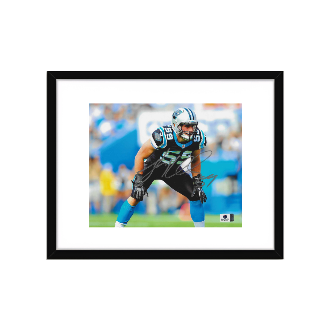 Luke Kuechly Carolina Panthers Autographed 8x10 Photo coa W/Frame