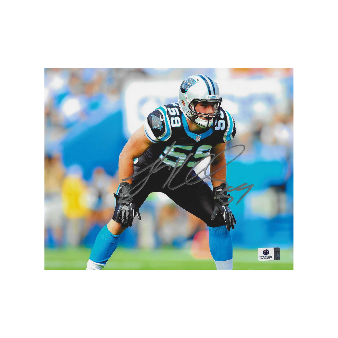 Luke Kuechly Carolina Panthers Autographed 8x10 Photo coa W/Frame