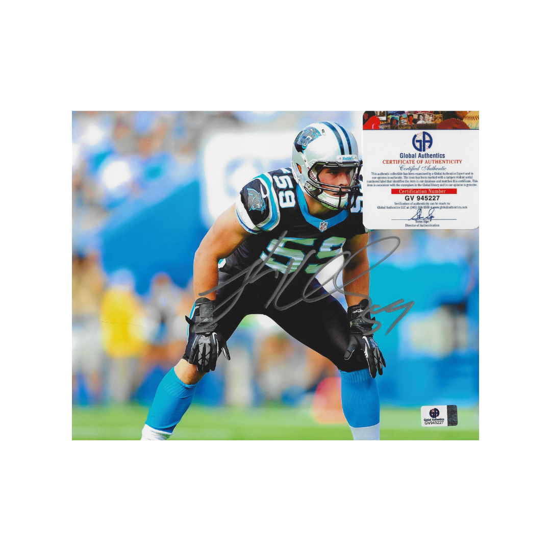 Luke Kuechly Carolina Panthers Autographed 8x10 Photo coa W/Frame