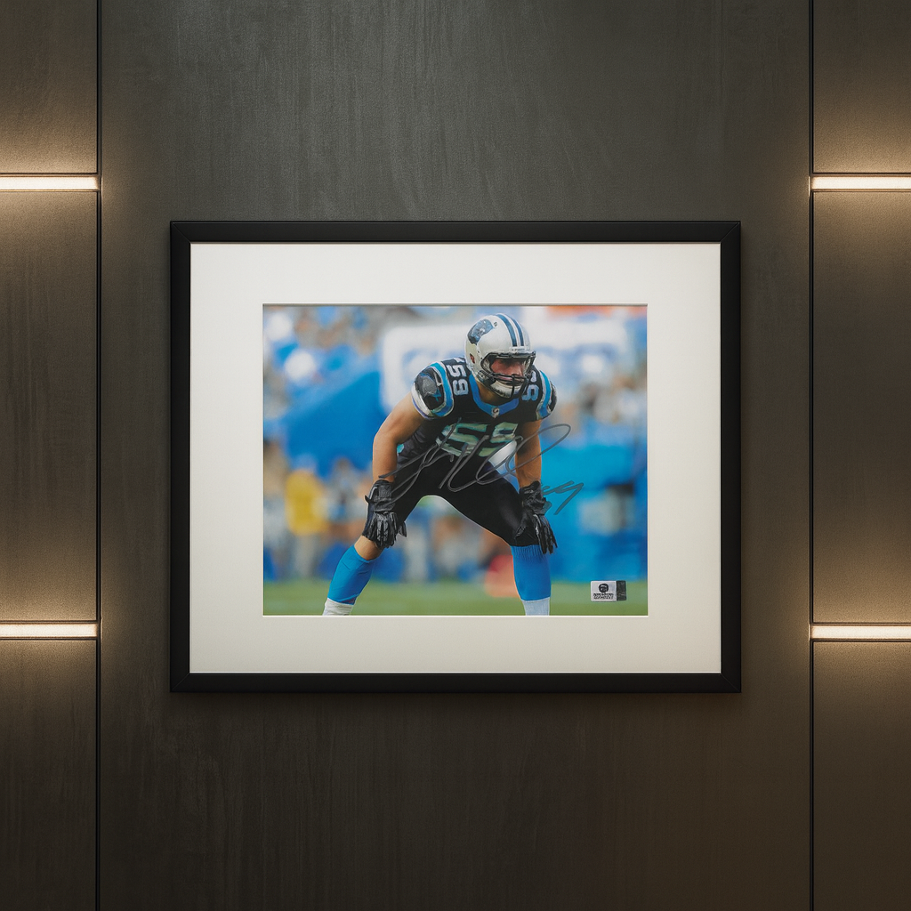 Luke Kuechly Carolina Panthers Autographed 8x10 Photo coa W/Frame