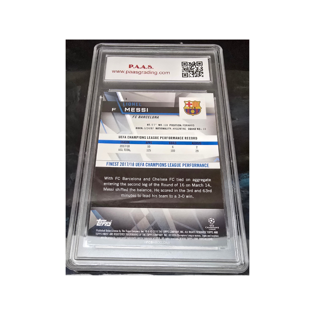 Lionel Messi Barcelona 2019 Topps Finest #1 graded Gem Mint 9.5 - Fan Freaks