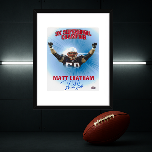 Matt Chatham New England Patriots Autographed 8x10 Photo With COA W/Frame