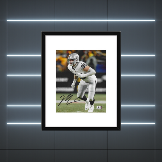 Maxx Crosby Las Vegas Raiders Signed 8x10 Photo coa W/Frame