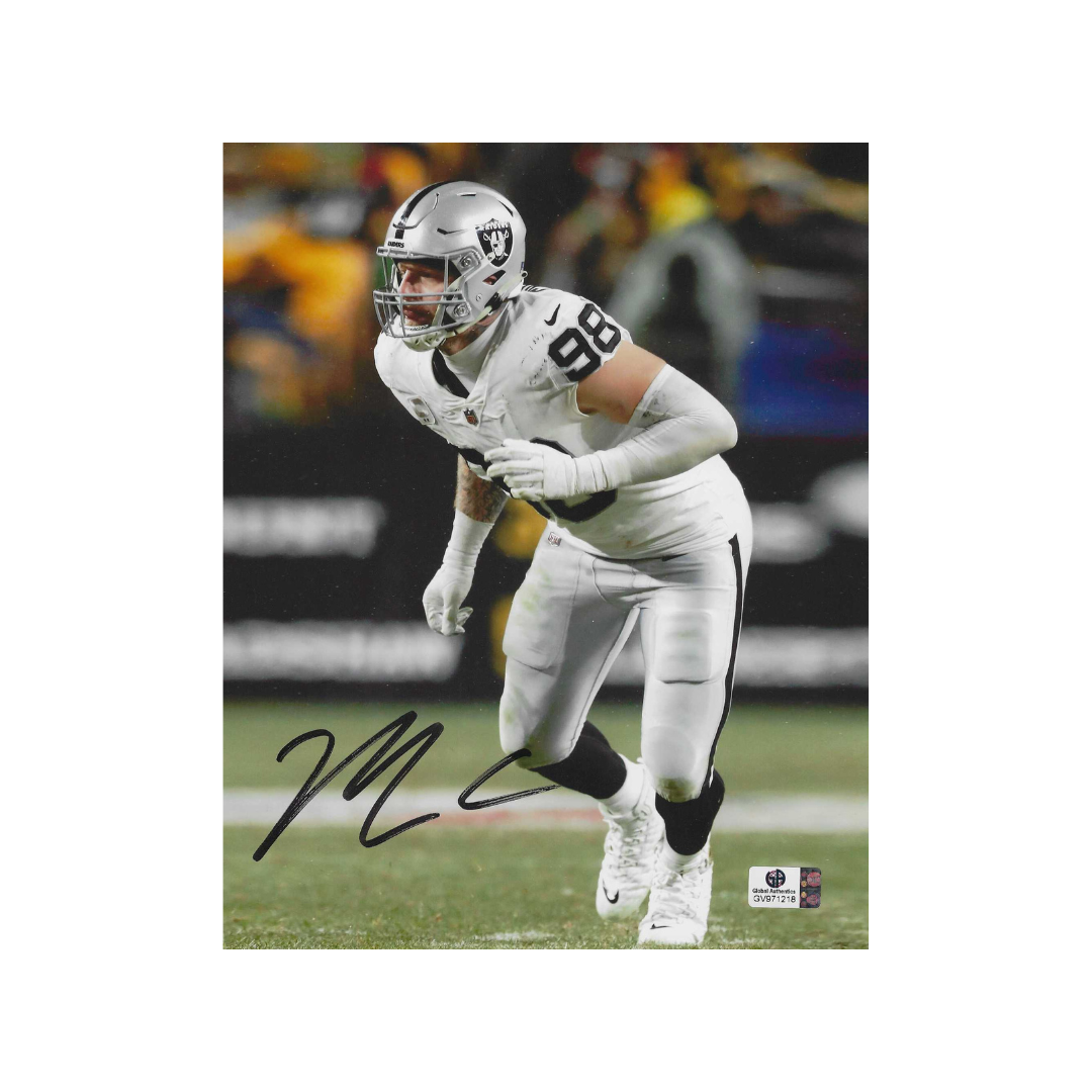 Maxx Crosby Las Vegas Raiders Signed 8x10 Photo coa W/Frame
