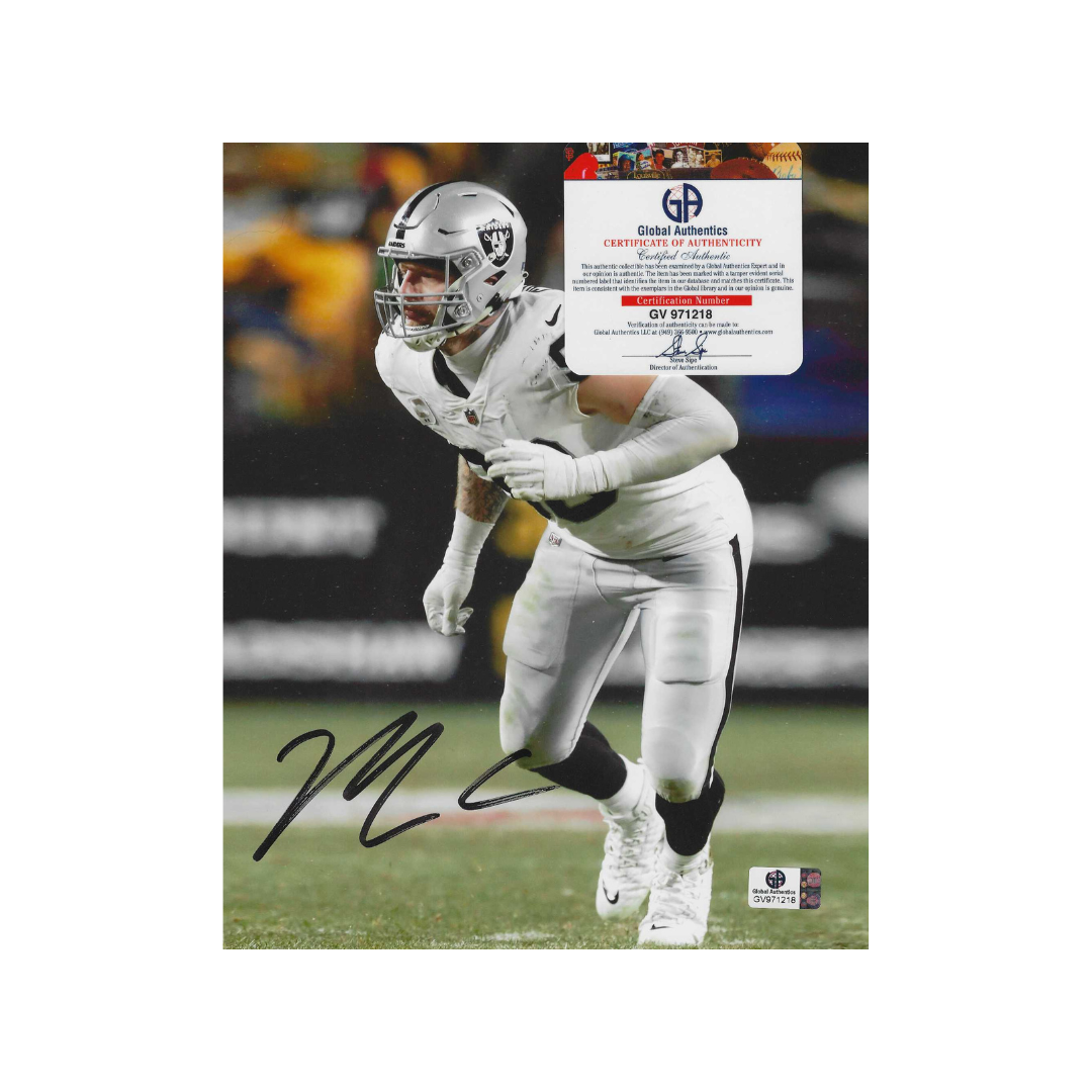 Maxx Crosby Las Vegas Raiders Signed 8x10 Photo coa W/Frame