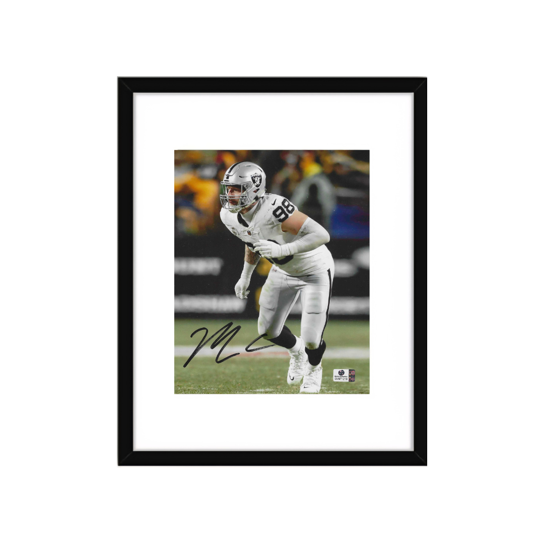 Maxx Crosby Las Vegas Raiders Signed 8x10 Photo coa W/Frame