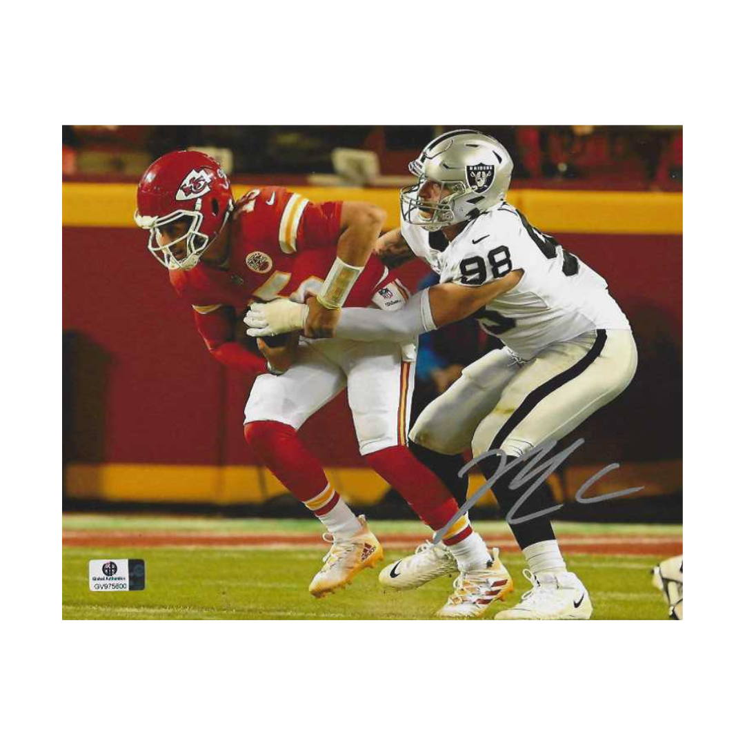Maxx Crosby Autographed 8x10 Photo coa W/Frame