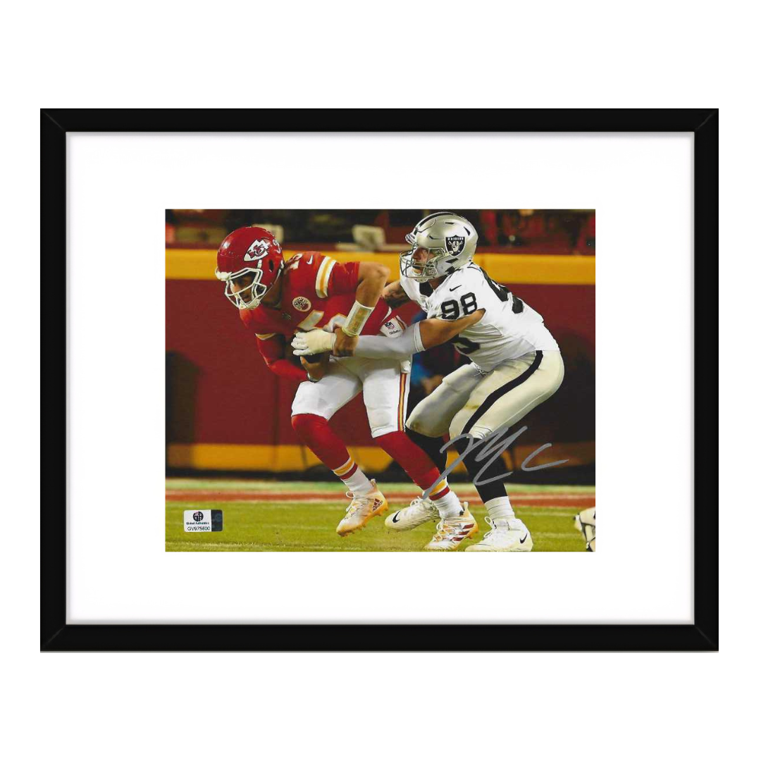 Maxx Crosby Autographed 8x10 Photo coa W/Frame