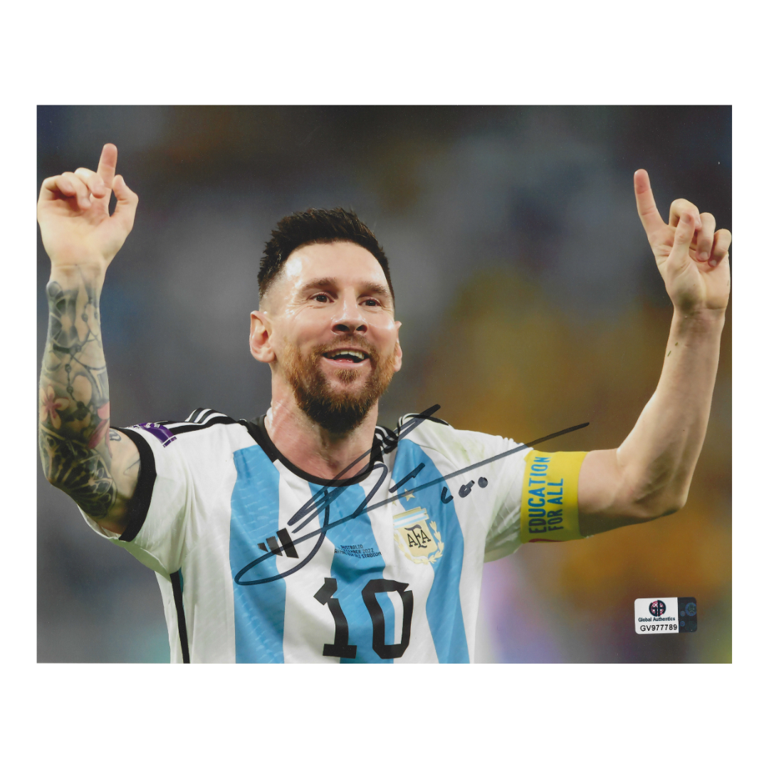 Lionel Messi Argentina Autographed 8x10 Photo coa W/Frame