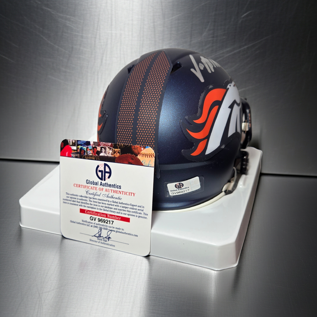 Von Miller Denver Broncos Autographed Riddell Mini Helmet coa