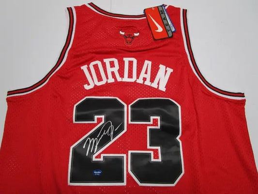 Michael Jordan of the Chicago Bulls signed basketball jersey COA