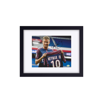 Neymar Jr. Paris Saint-Germain autographed 8x10 soccer photo with Legends COA, framed product view