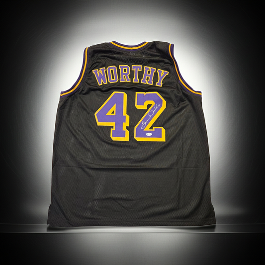 JAMES WORTHY SIGNED LA LAKERS #42 JERSEY WITH COA