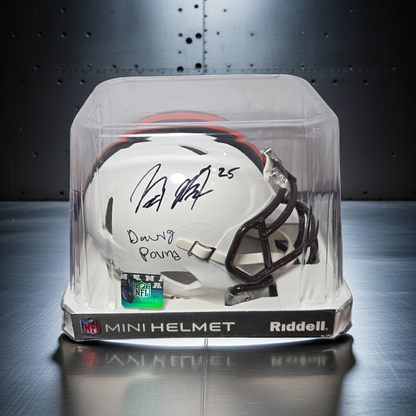 Nick Needham Cleveland Browns signed Riddell mini helmet with display case, JSA CH41751