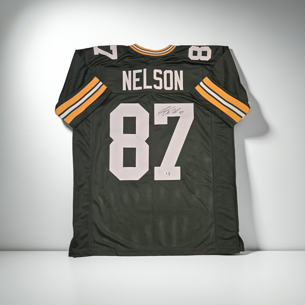 Jordy Nelson Green Bay Packers Autographed Football Jersey coa (XL)