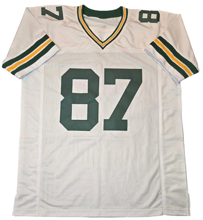 Front view of Jordy Nelson Green Bay Packers autographed football jersey with COA
