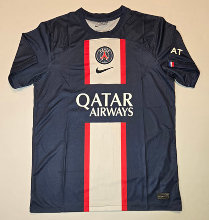 Front view of Neymar Jr Paris Saint-Germain autographed soccer jersey with COA