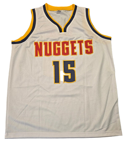 Front view of Nikola Jokic Denver Nuggets autographed custom basketball jersey with COA