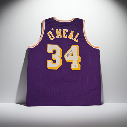 Shaquille O'Neal Los Angeles Lakers autographed basketball jersey, back view