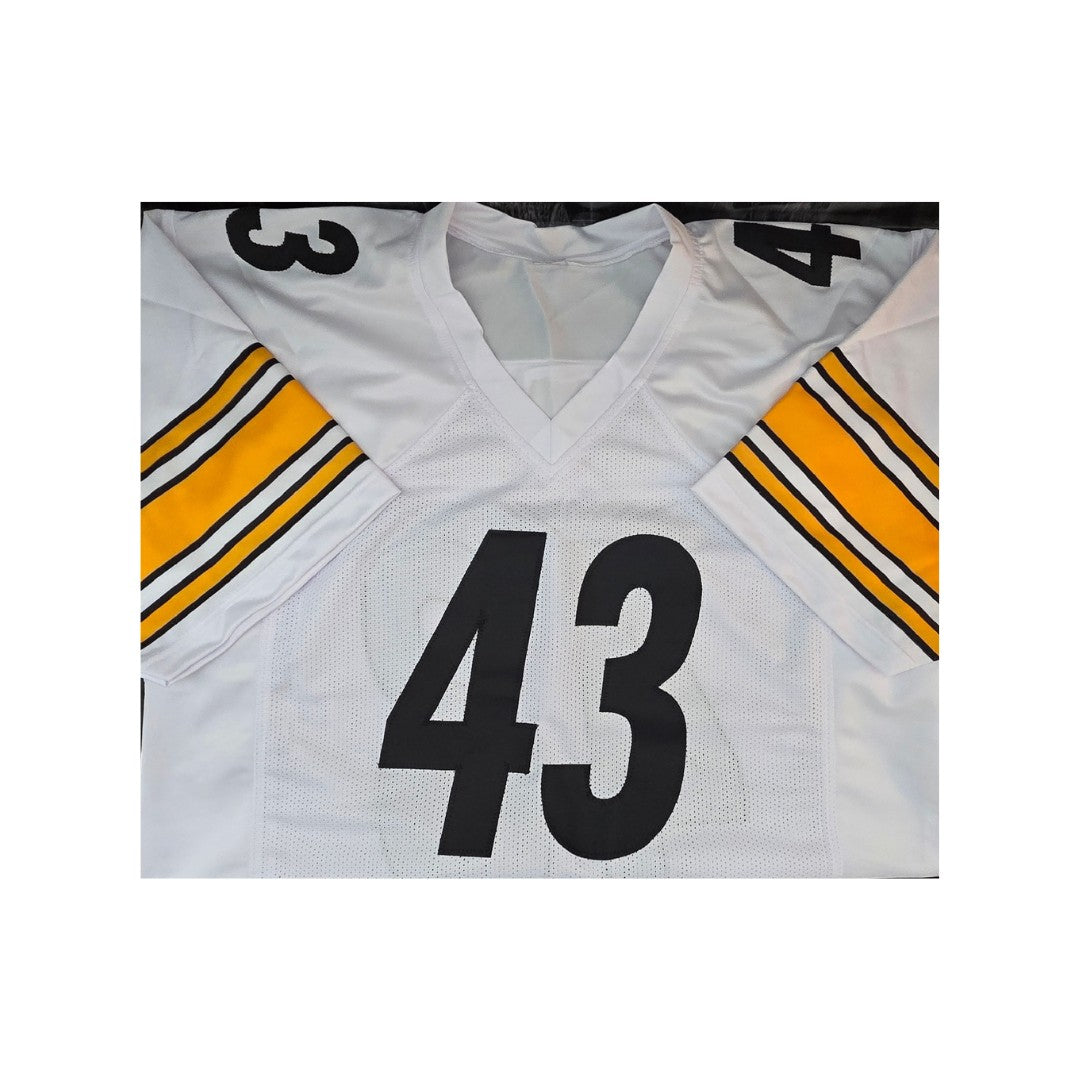 Troy Polamalu Pittsburgh Steelers Autographed Football Jersey coa White