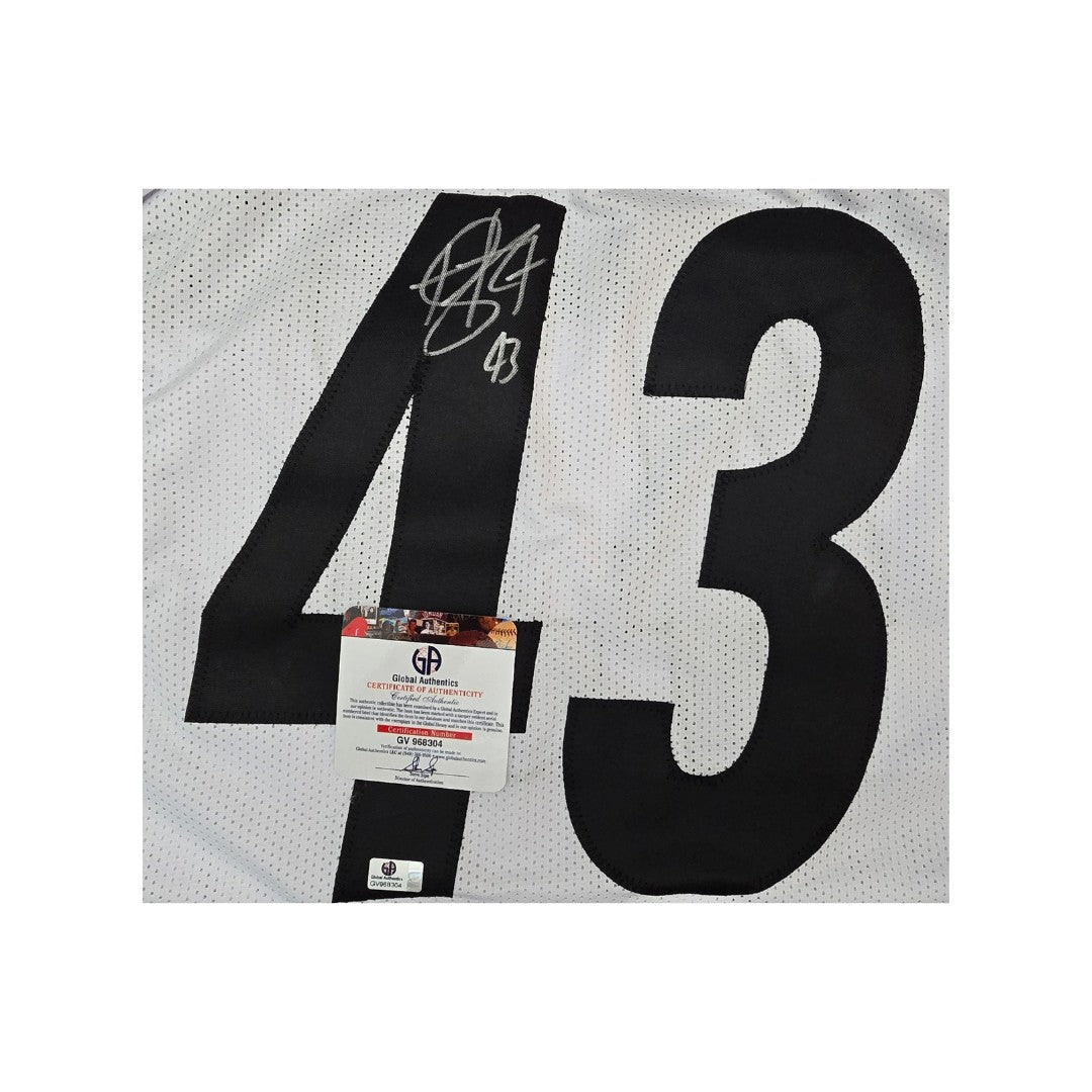 Troy Polamalu Pittsburgh Steelers Autographed Football Jersey coa White