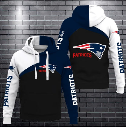 New England Patriots men's NFL Sideline Athletic Stack performance pullover hoodie