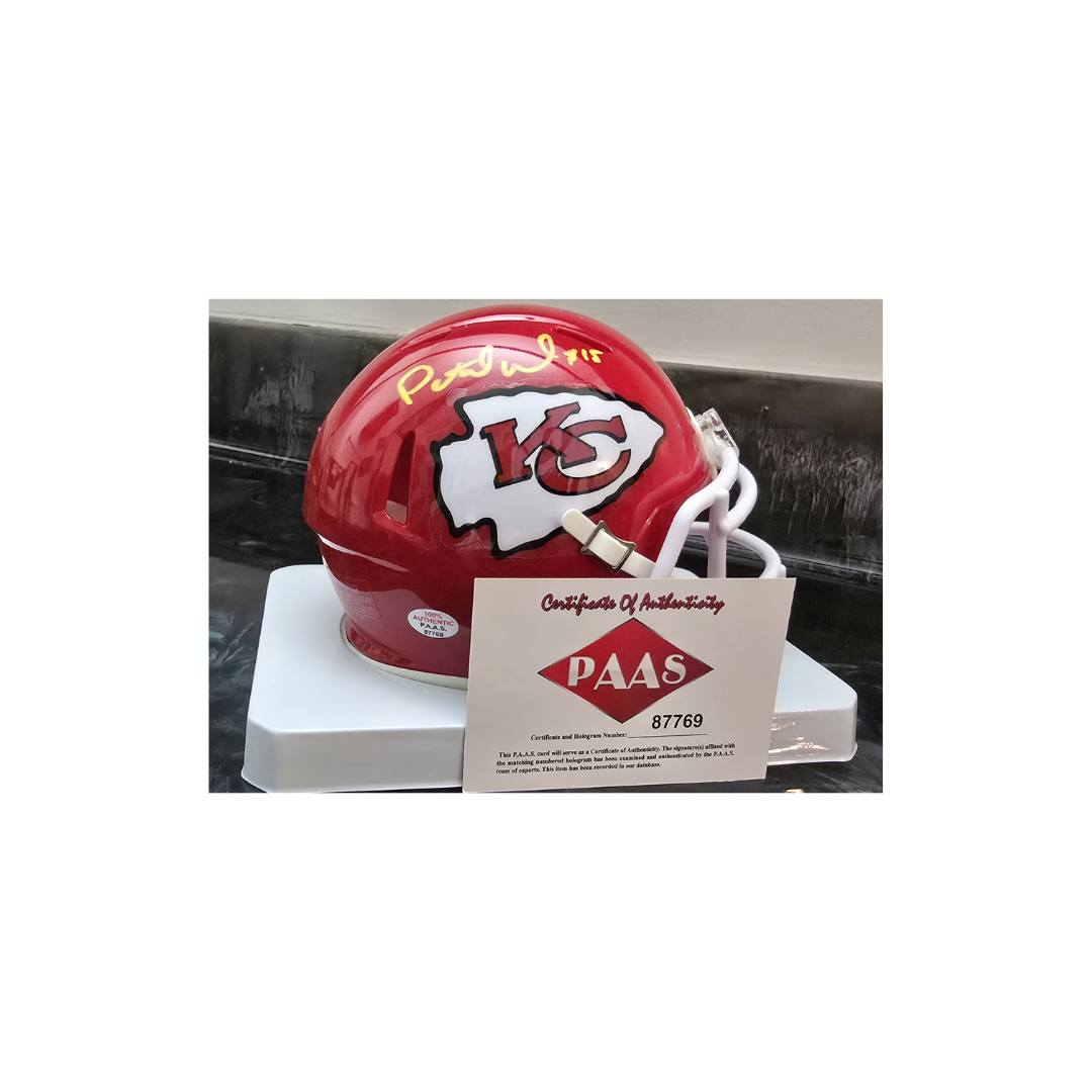 Patrick Mahomes of the KC Chiefs autographed mini helmet With COA