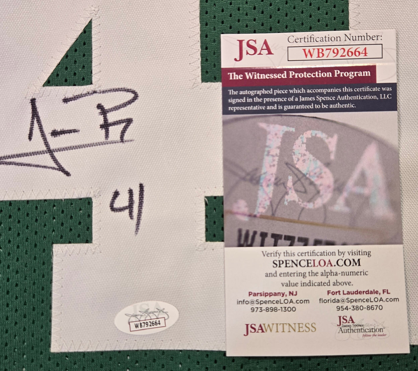 James Posey Boston Celtics Autographed Green Basketball Jersey coa