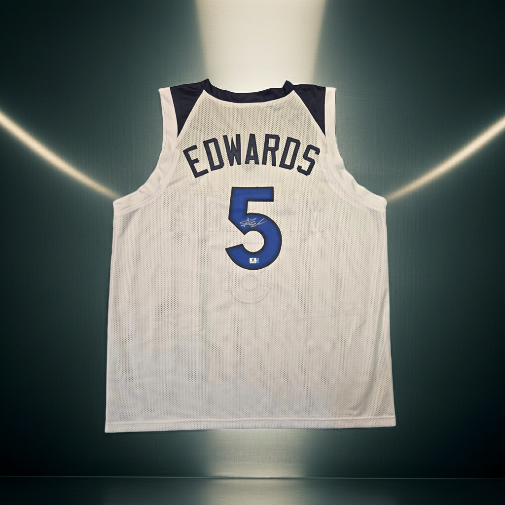 Anthony Edwards Minnesota Timberwolves Autographed Basketball Jersey coa