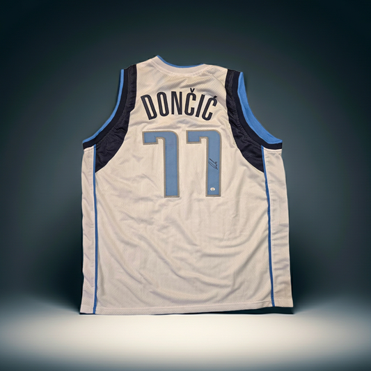 Luka Doncic of the Dallas Mavericks signed basketball jersey COA