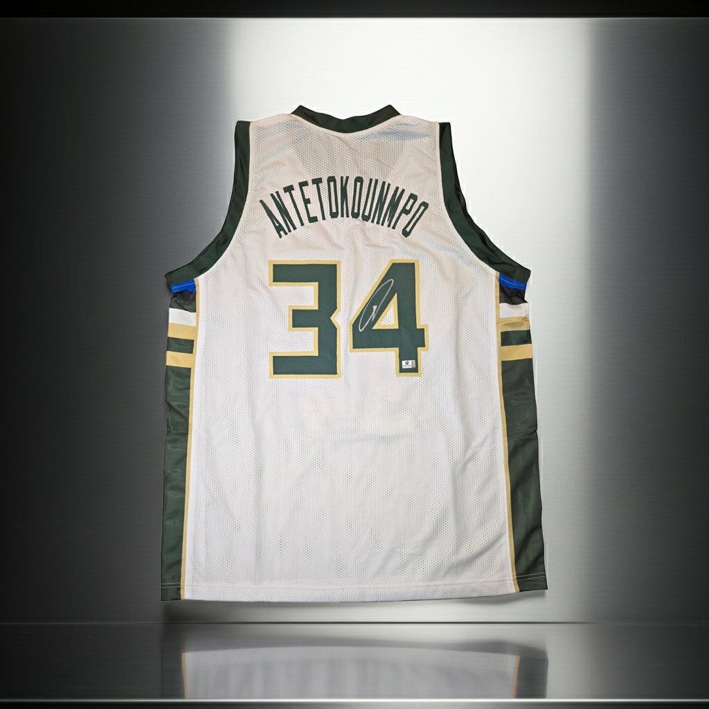 Giannis Antetokounmpo Milwaukee Bucks Jersey With COA