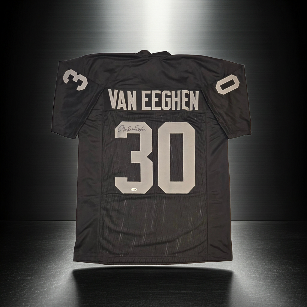 Mark Van Eeghan Autographed Custom Football Jersey Hologram (XL)