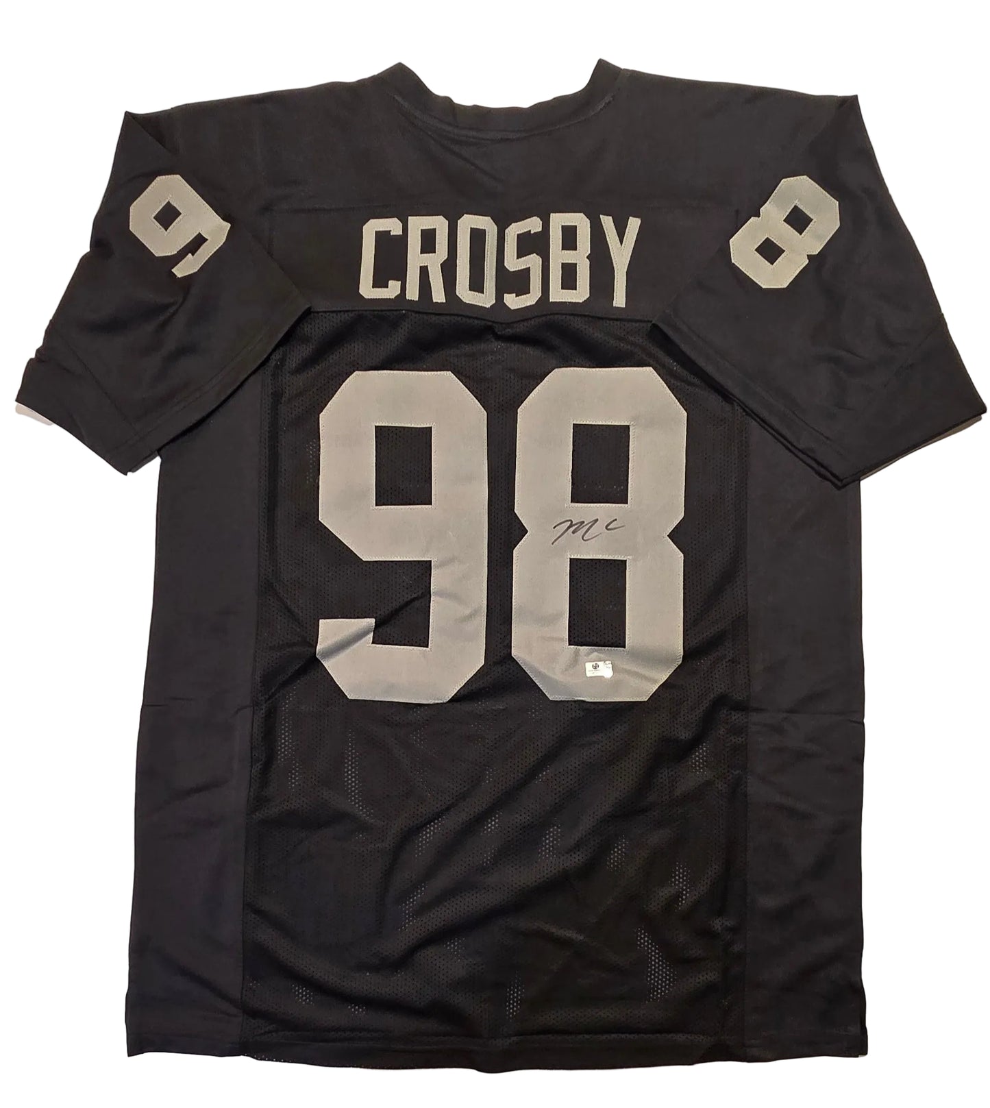 Maxx Crosby Las Vegas Raiders Autographed Black Football Jersey coa (XL)