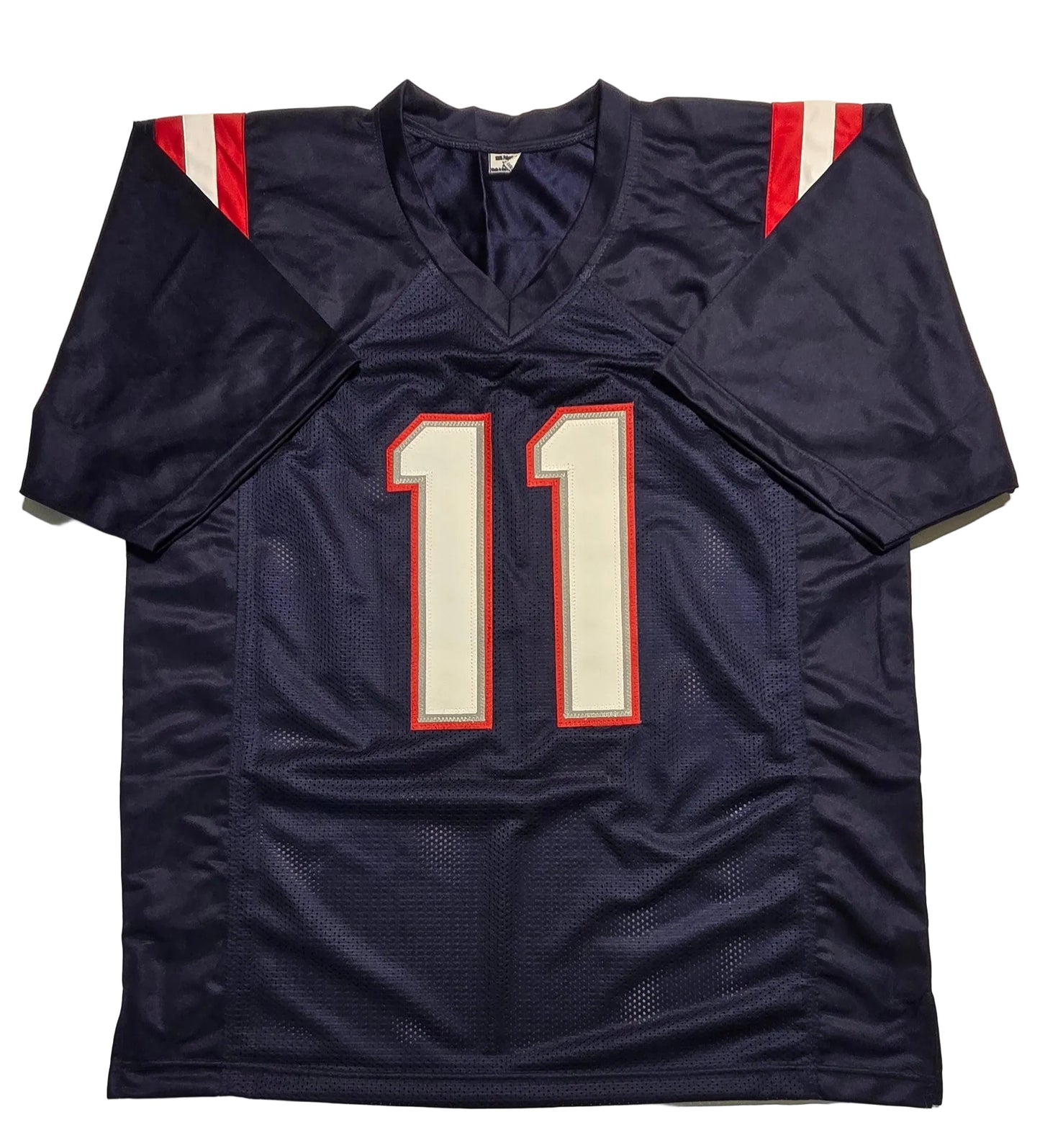 Julian Edelman New England Patriots Autographed Custom Football Jersey coa (XL)