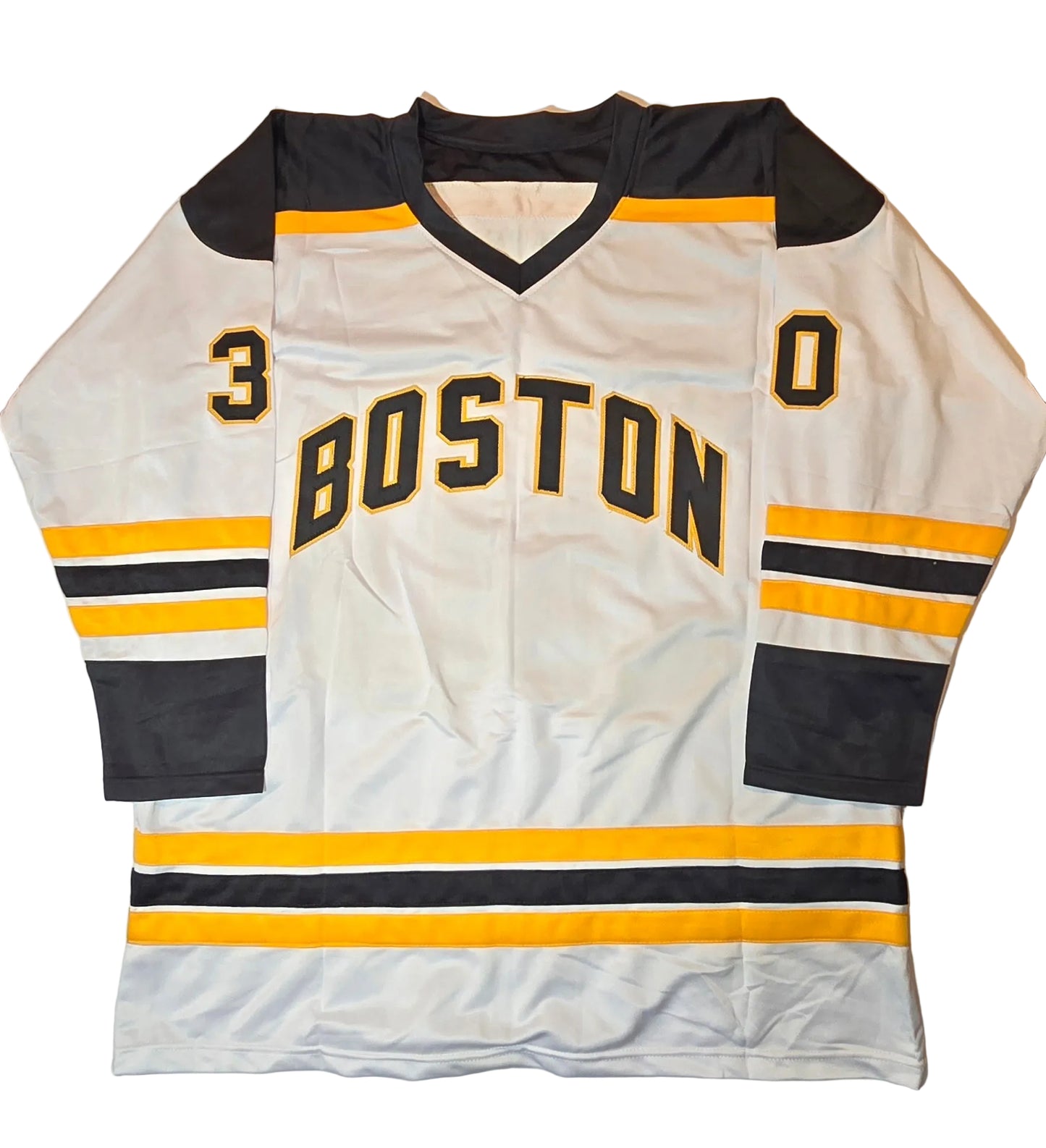 Gerry Cheevers Boston Bruins Autographed Custom Hockey Jersey coa