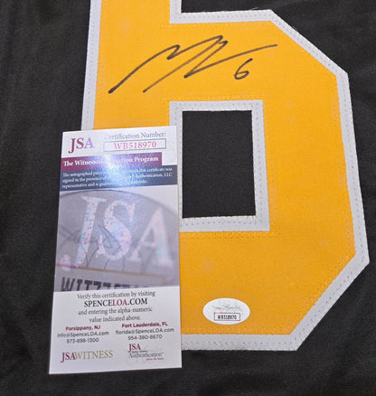 JSA certificate of authenticity for Mason Lohrei Boston Bruins autographed hockey jersey