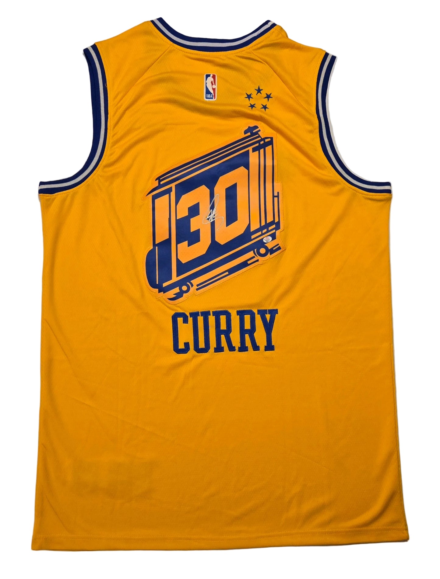 Stephen Curry of the Golden State Warriors signed Yellow basketball jersey COA