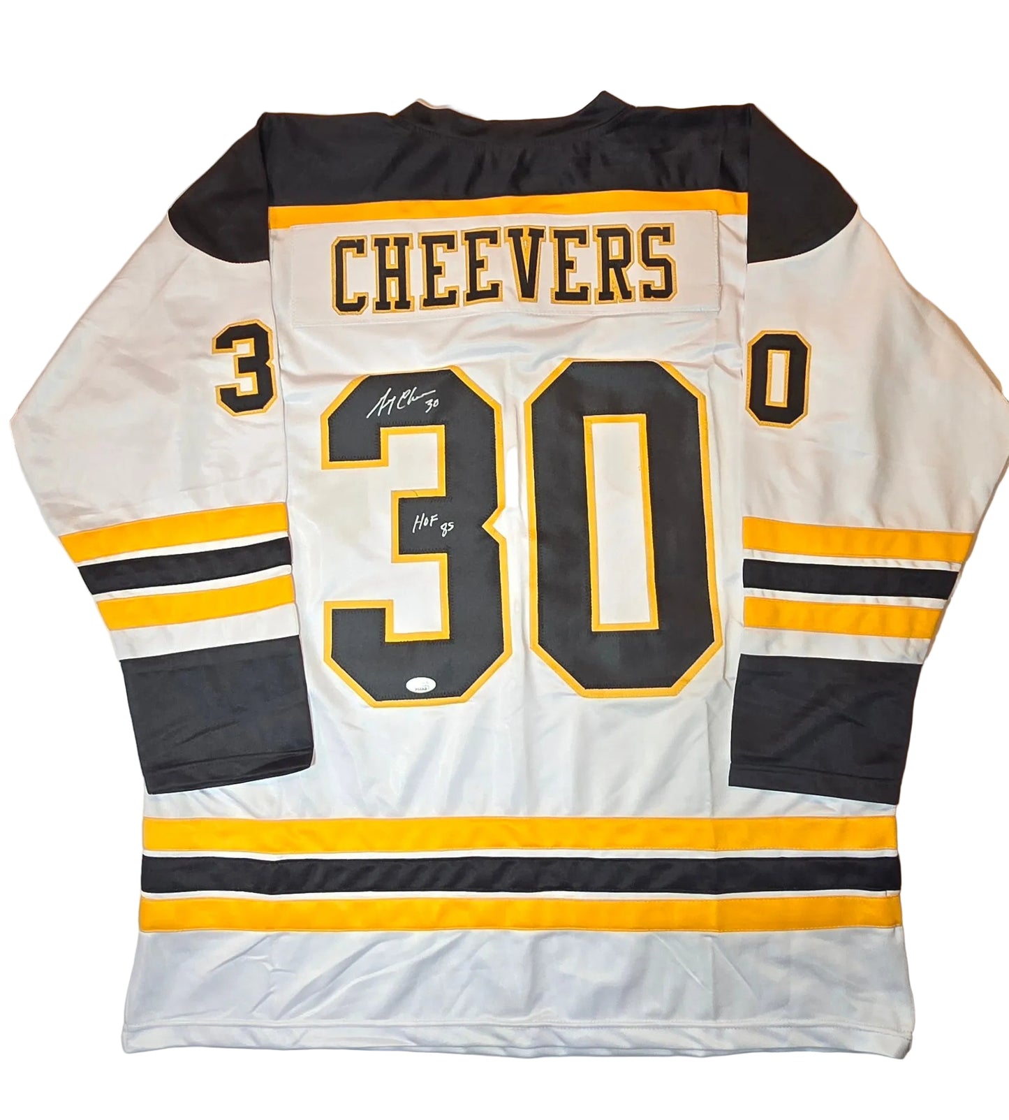 Gerry Cheevers Boston Bruins Autographed Custom Hockey Jersey coa
