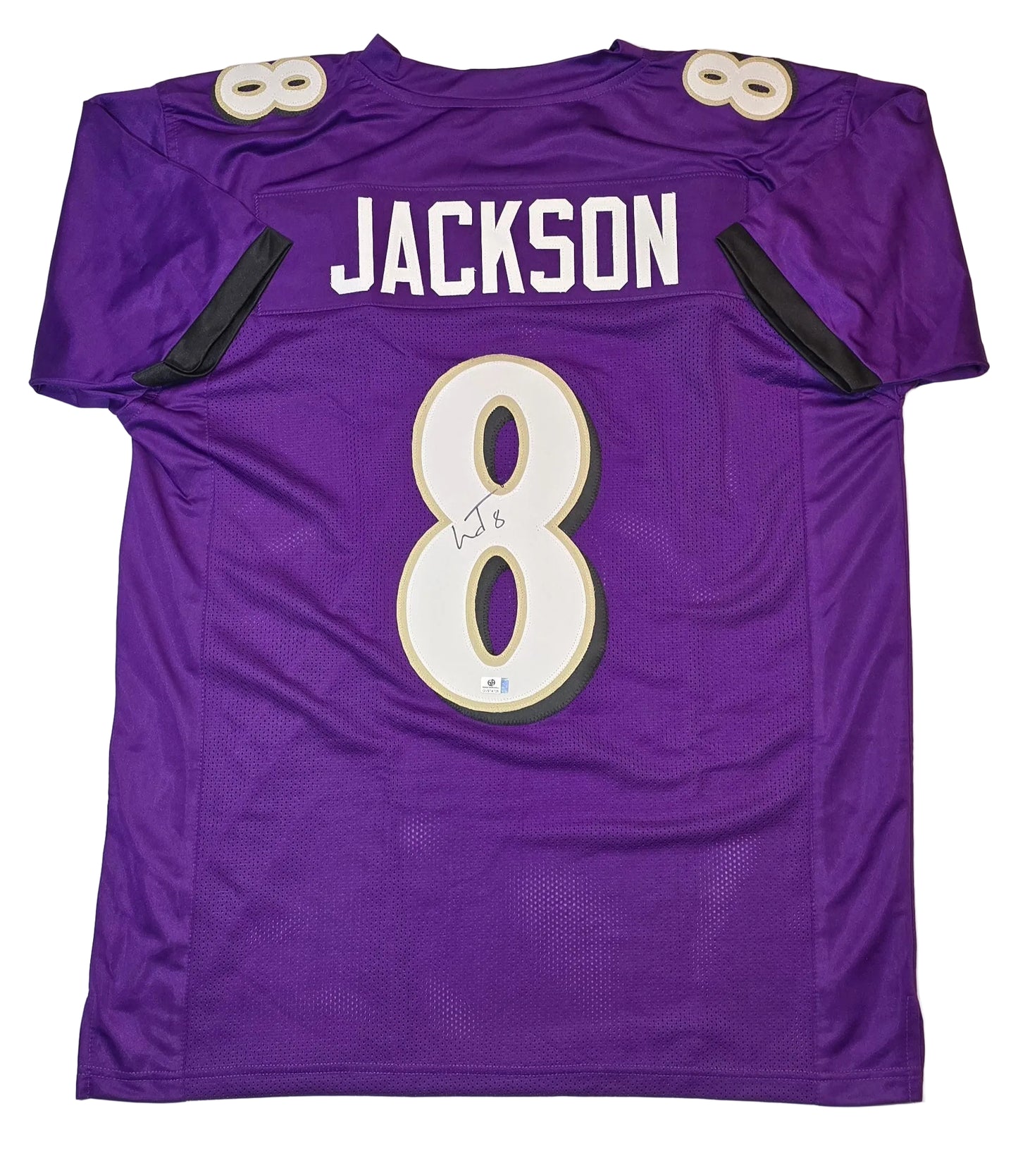 Lamar Jackson Baltimore Ravens Autographed Custom Football Jersey coa (XL)