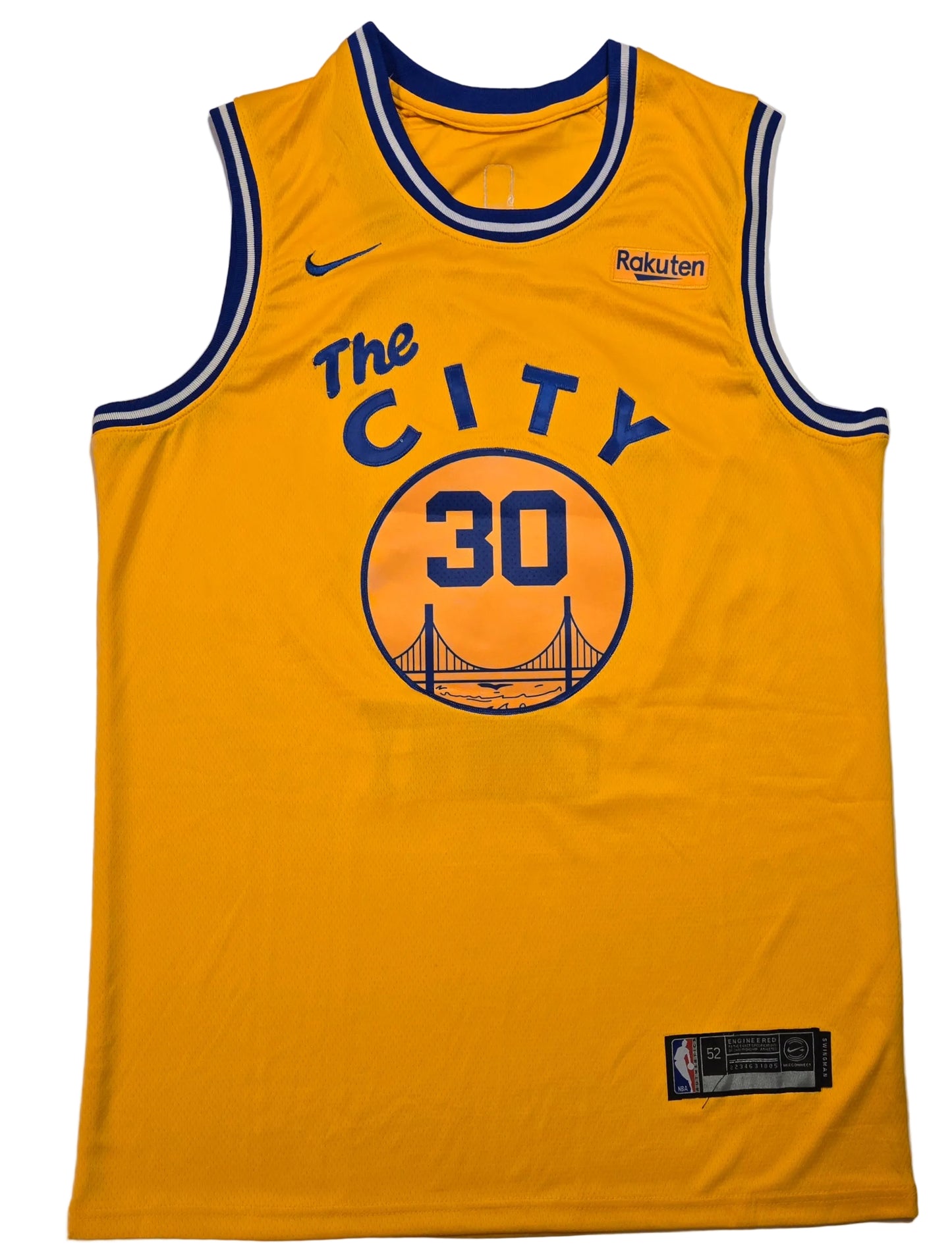 Stephen Curry of the Golden State Warriors signed Yellow basketball jersey COA