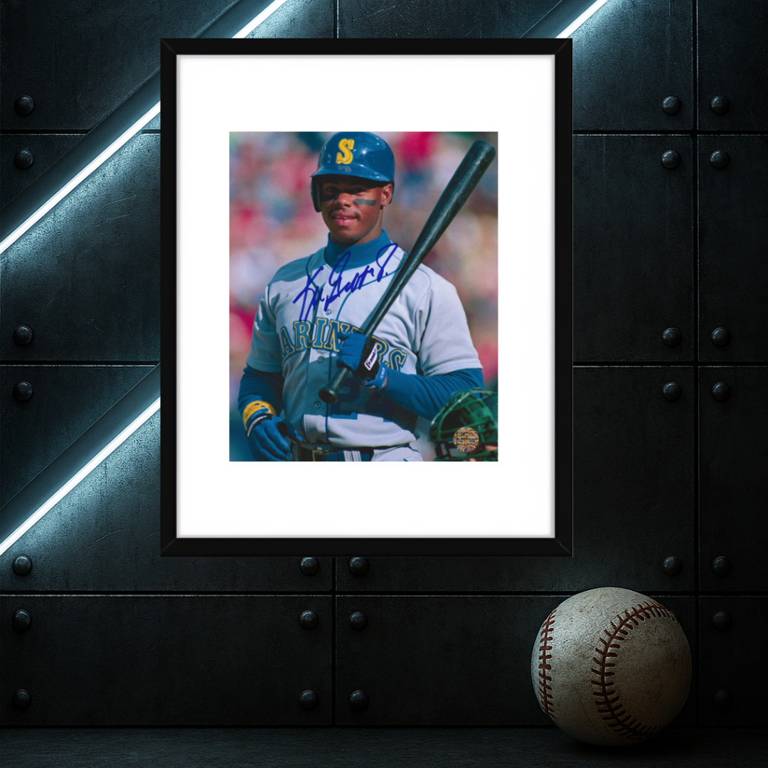 Ken Griffey JR Seattle Mariners 8x10 Autographed COA W/Frame