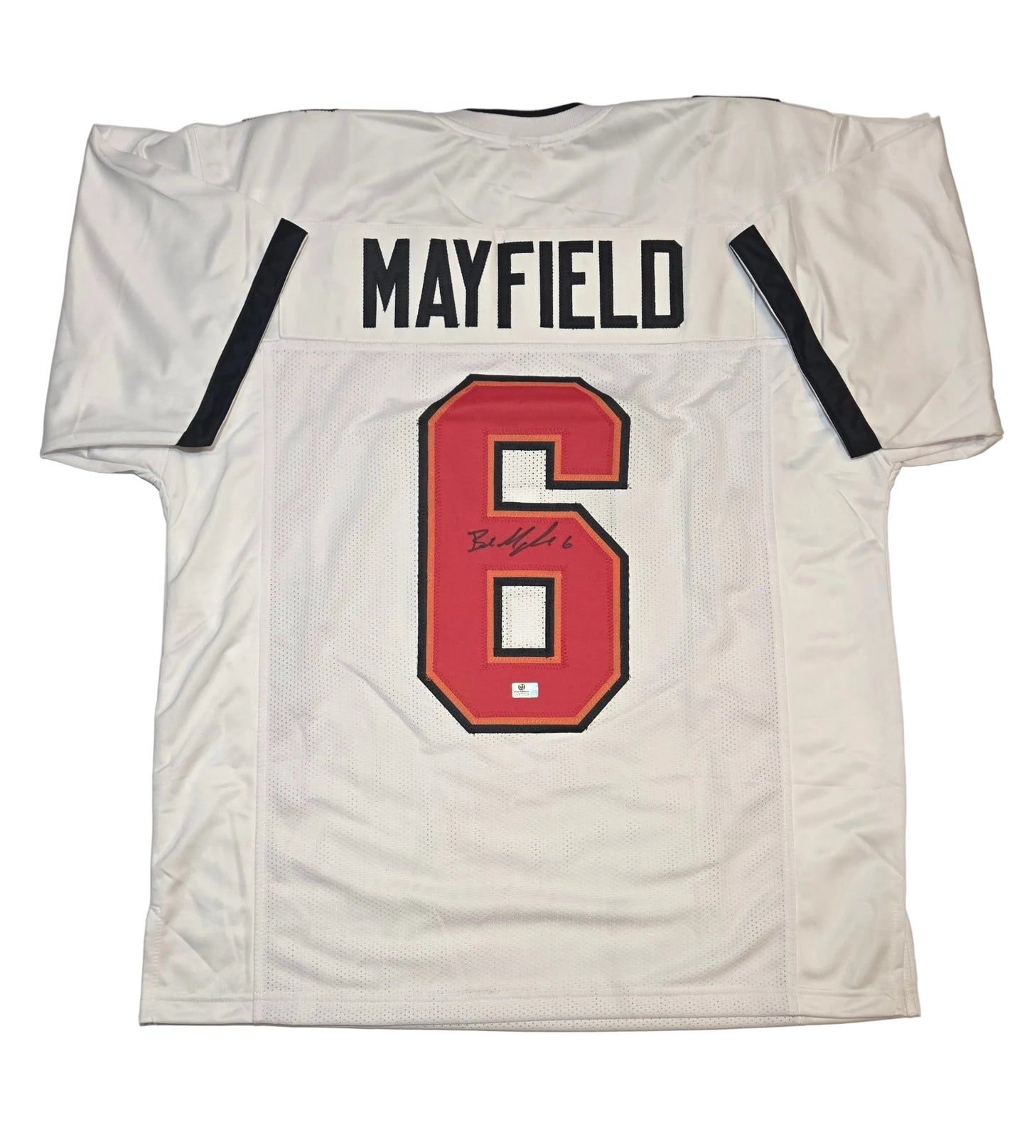 Baker Mayfield Tampa Bay Buccaneers Autographed White Jersey COA (XL)